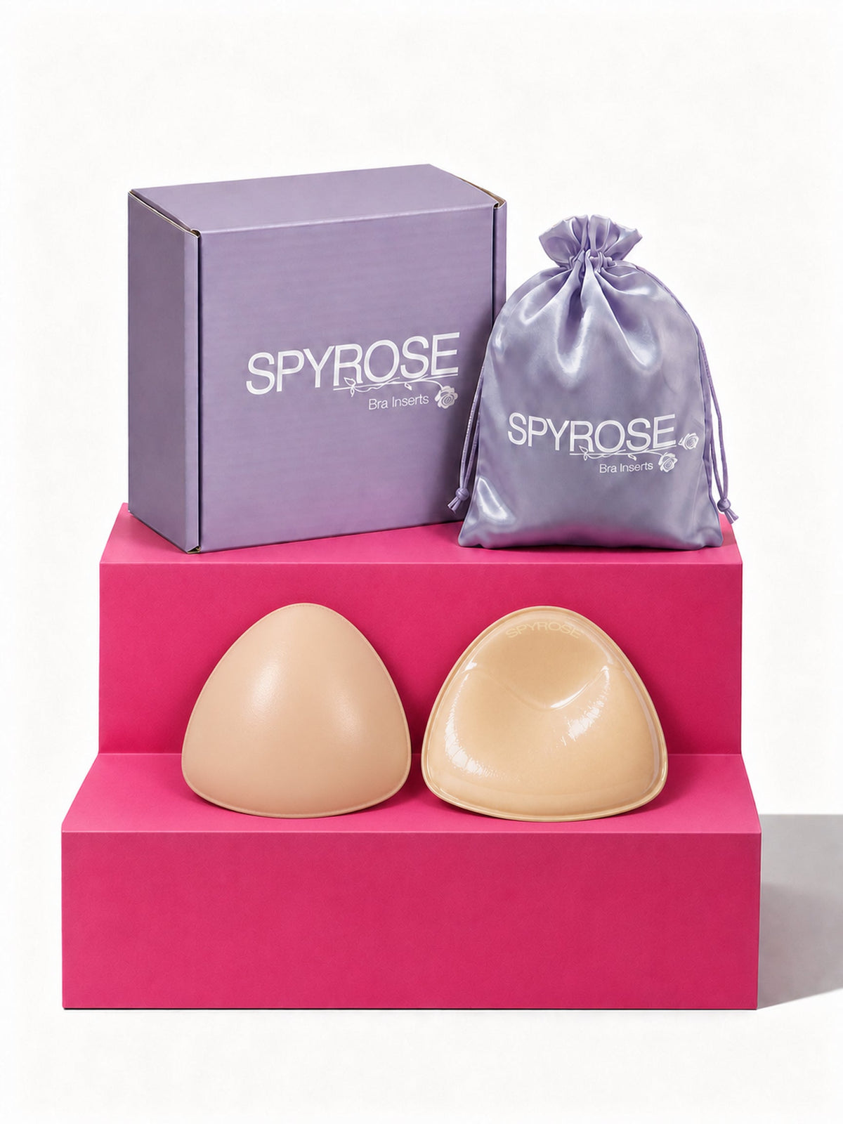SPYROSE Women's Self-Adhesive Triangle Sticky Push-Up Bra with Inserts
