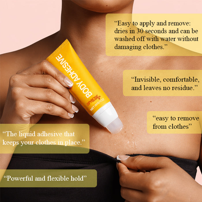 Body Adhesive - Body Glue Long-lasting adhesion, waterproof & sweat-resistant. Easy to remove without residue. Ideal for women's strap dresses, bikinis & other garments as a body adhesive  Bra Womenswear Fashion Clothes