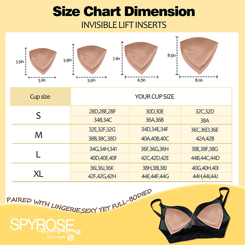 Invisible Push Up Bra Inserts for Large Bust | No Bra Needed Instant Lift Adhesive Pads