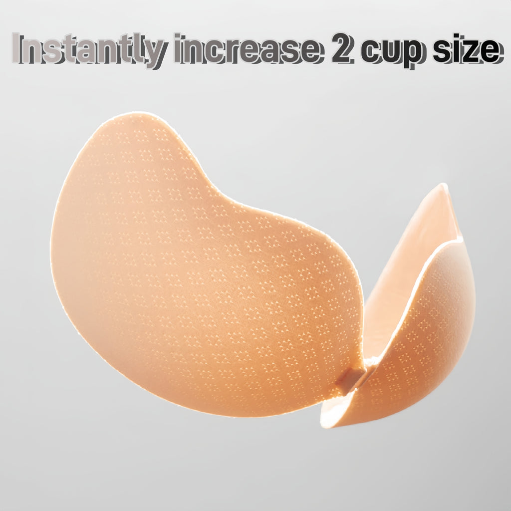 Women's Silicone Nipple Covers - Smooth, Comfortable Adhesive Bra Inserts, Seamless Reusable Strapless Sticky Bra, Breathable Lightweight Elegant Casual Accessory for Backless Dresses, Low Cut Tops, Everyday Wear