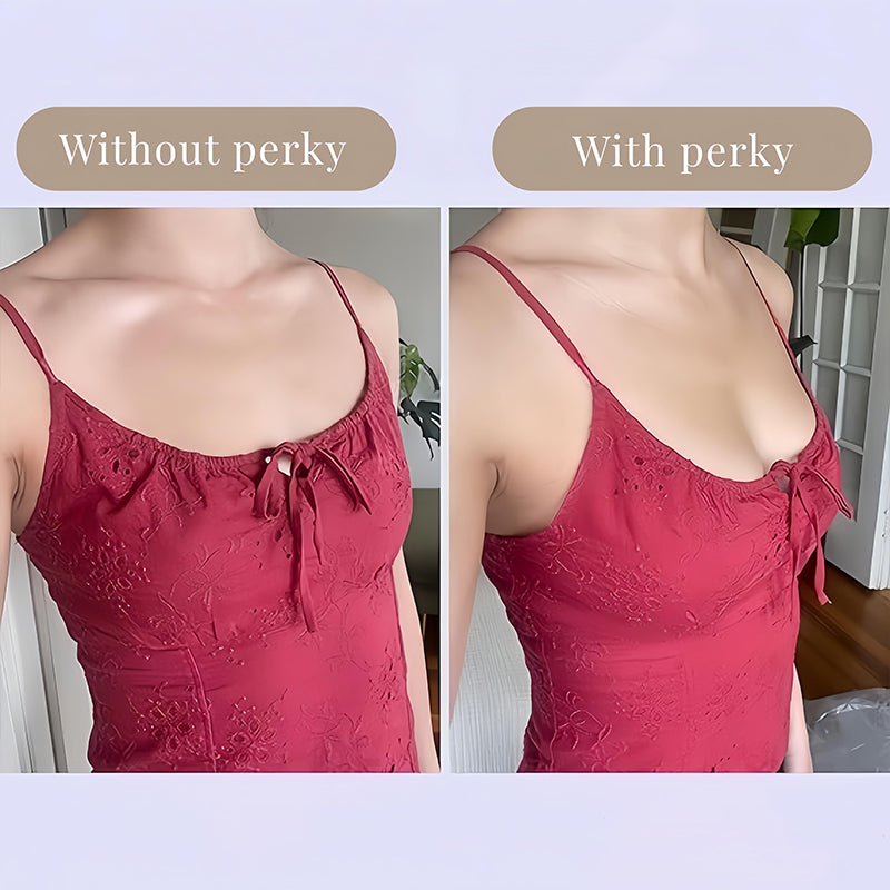 SPYROSE Women's Self-Adhesive Triangle Sticky Push-Up Bra with Inserts - Waterproof, Sweatproof, Reusable Strapless Bra, Instant Lift, Storage Bag for Backless Dresses, Prom Outfits, Natural Look, Sticky Bra,Double Sided Sticky Bra Inserts