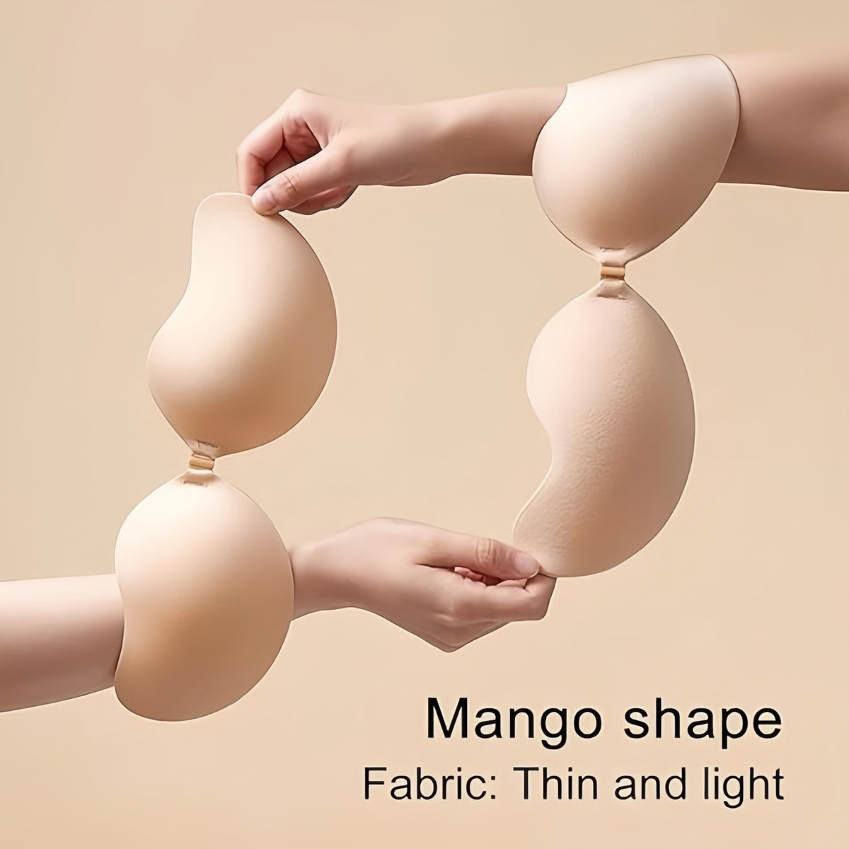 Women's Silicone Nipple Covers - Smooth, Comfortable Adhesive Bra Inserts, Seamless Reusable Strapless Sticky Bra, Breathable Lightweight Elegant Casual Accessory for Backless Dresses, Low Cut Tops, Everyday Wear