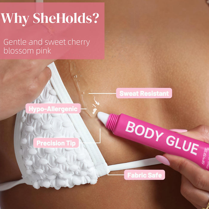 Body Adhesive - Body Glue Long-lasting adhesion, waterproof & sweat-resistant. Easy to remove without residue. Ideal for women's strap dresses, bikinis & other garments as a body adhesive  Bra Womenswear Fashion Clothes