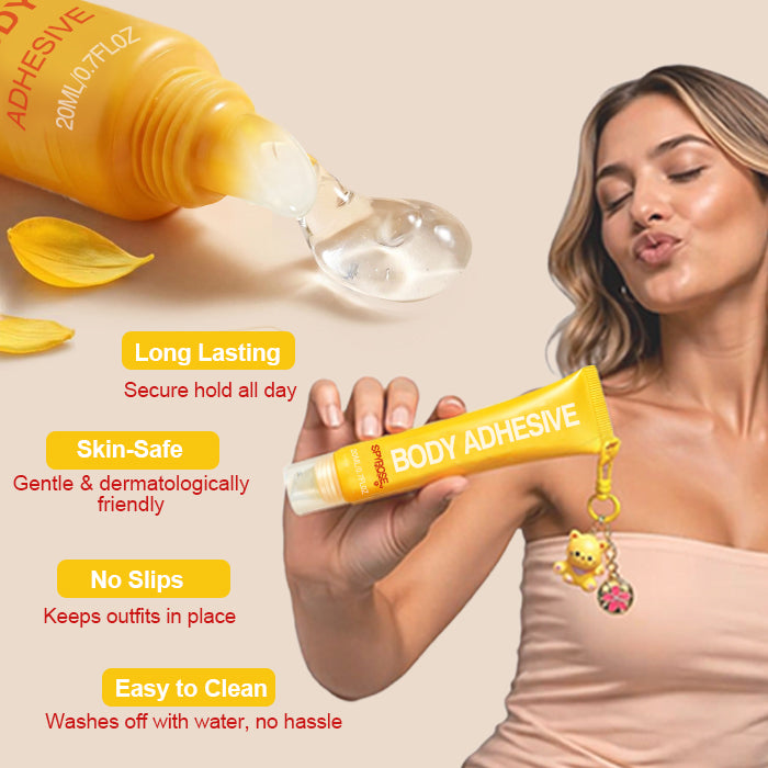 Body Adhesive - Body Glue Long-lasting adhesion, waterproof & sweat-resistant. Easy to remove without residue. Ideal for women's strap dresses, bikinis & other garments as a body adhesive  Bra Womenswear Fashion Clothes