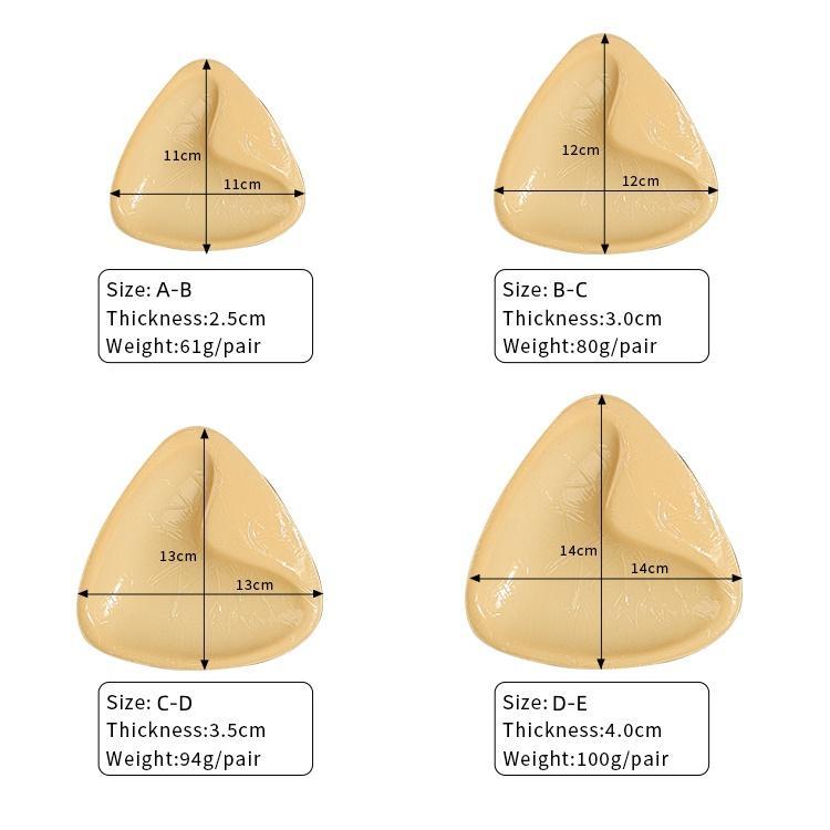 SPYROSE Women's Self-Adhesive Triangle Sticky Push-Up Bra with Inserts - Waterproof, Sweatproof, Reusable Strapless Bra, Instant Lift, Storage Bag for Backless Dresses, Prom Outfits, Natural Look, Sticky Bra,Double Sided Sticky Bra Inserts